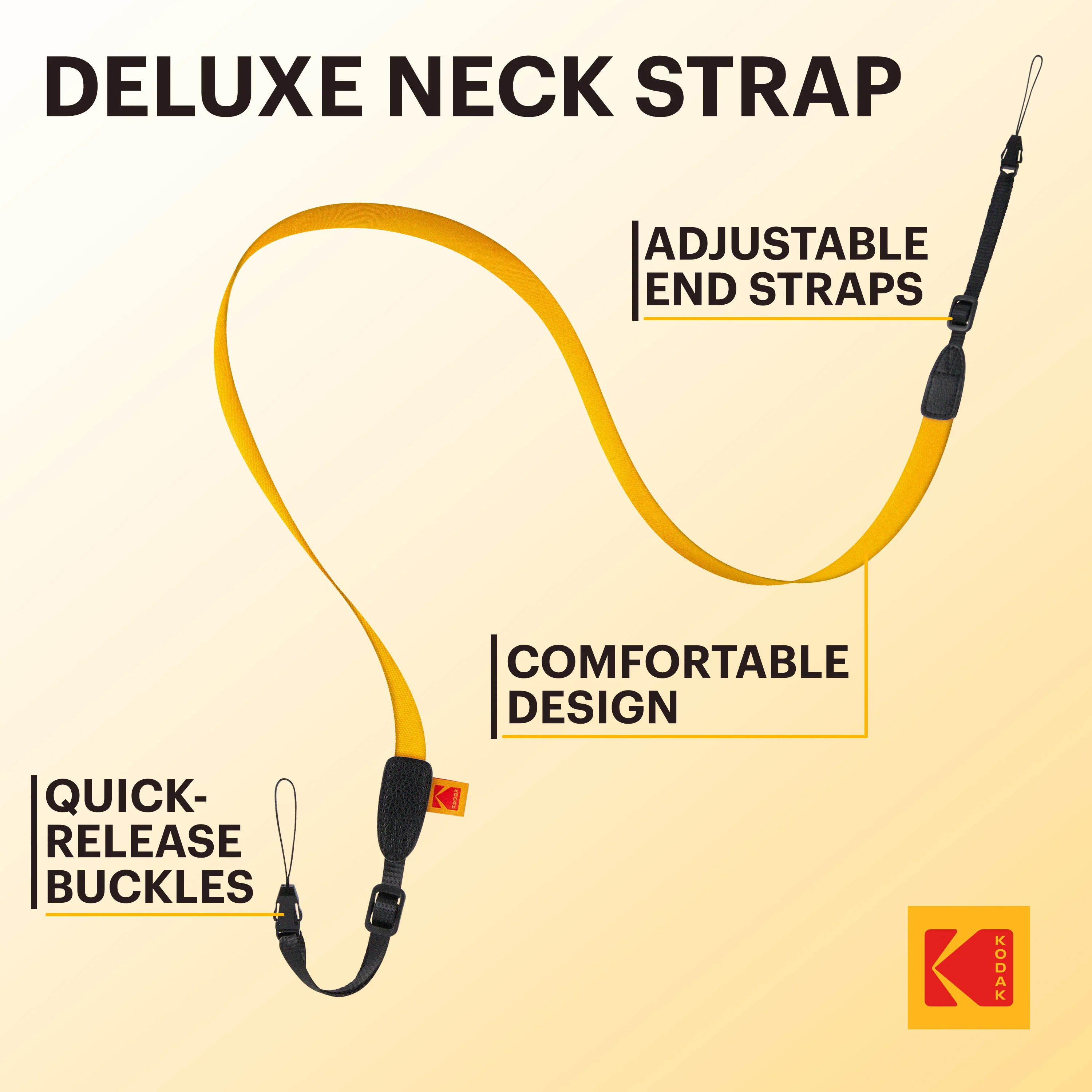 KODAK Deluxe Neck Strap Color Kit, Comfortable & Detachable Camera Straps