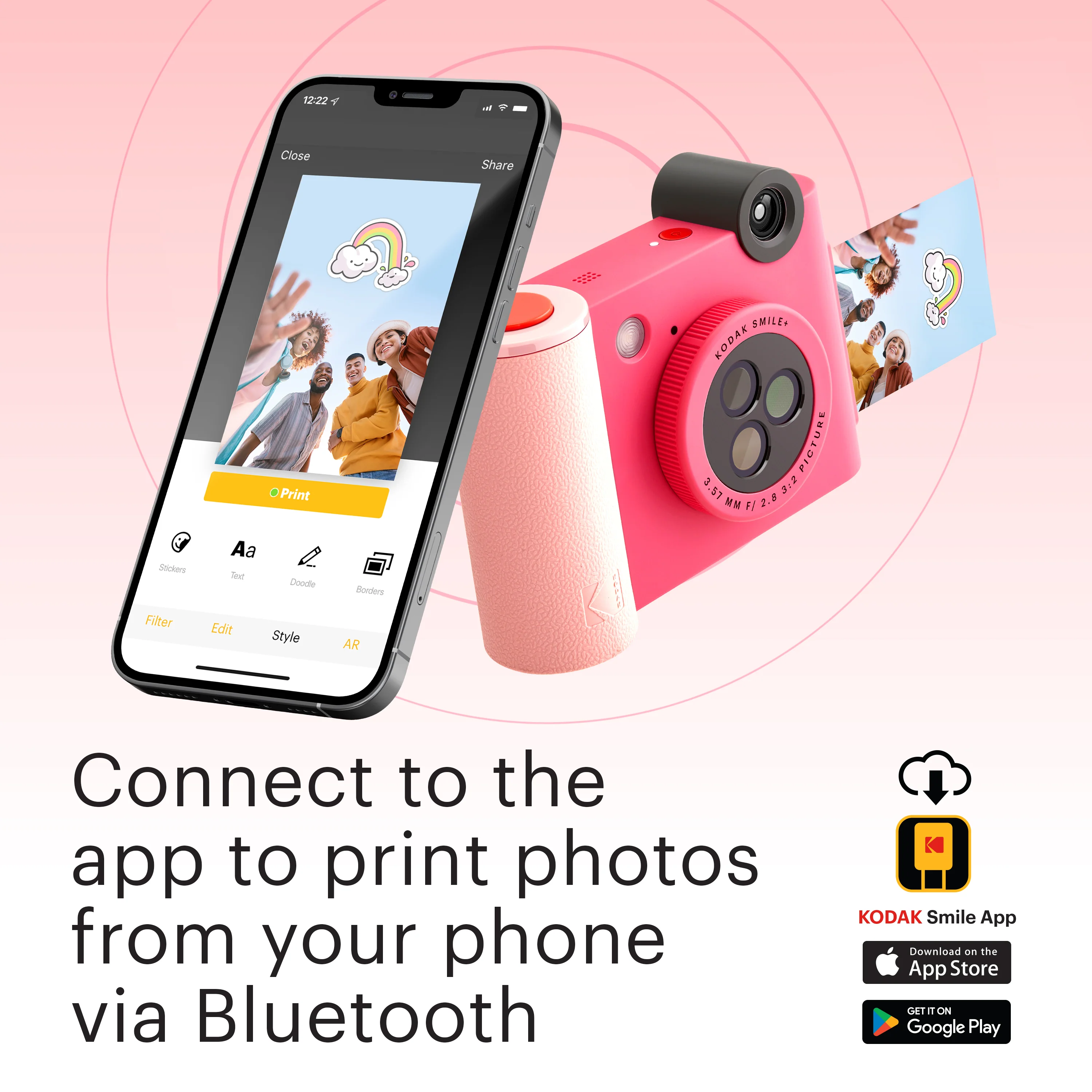 KODAK Smile+ Wireless Digital Instant Print Camera with Effect-changing Lens - Fuchsia 4 KODAK Smile+ Wireless Digital Instant Print Camera with Effect-changing Lens - Fuchsia
