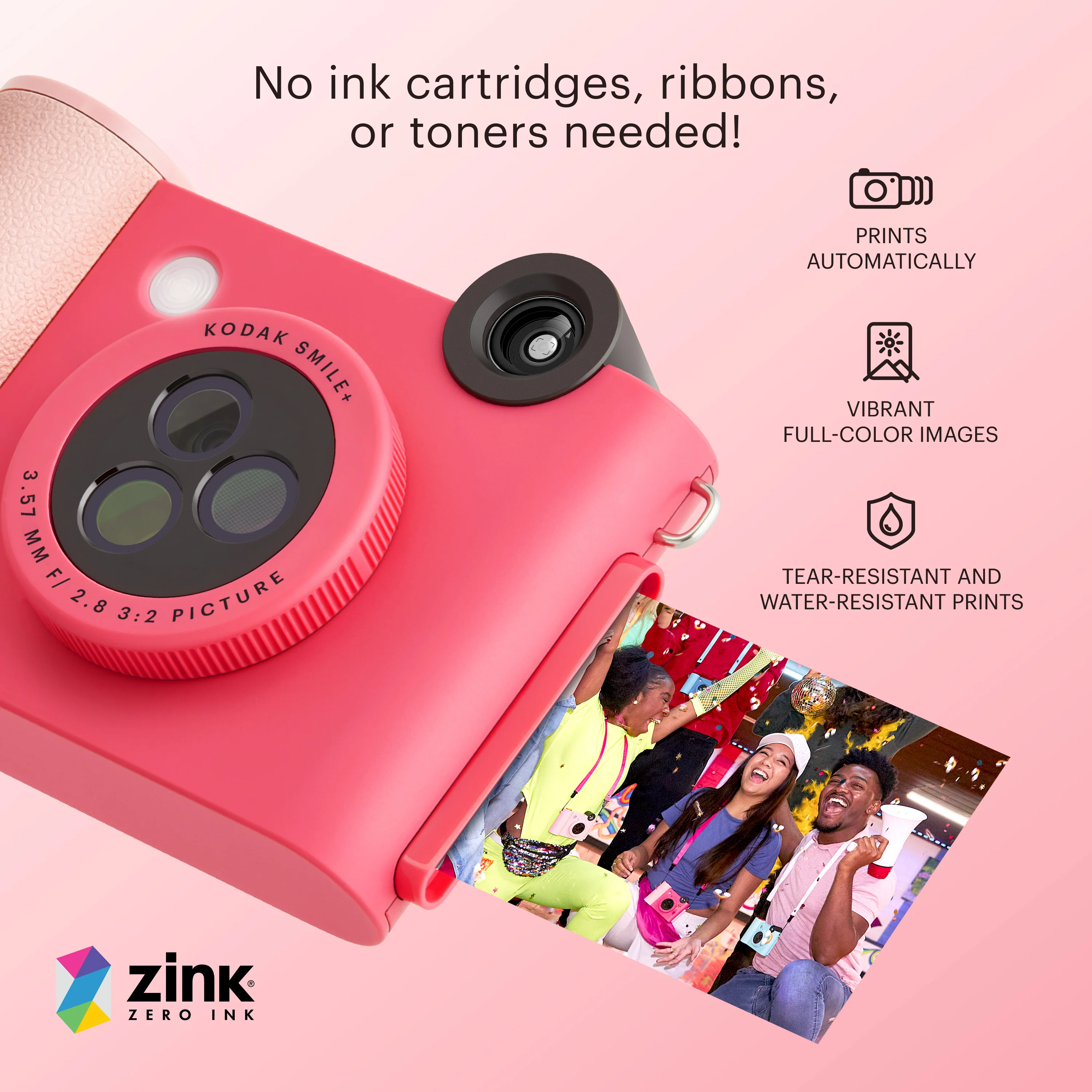 KODAK Smile+ Wireless Digital Instant Print Camera with Effect-changing Lens - Fuchsia 5 KODAK Smile+ Wireless Digital Instant Print Camera with Effect-changing Lens - Fuchsia