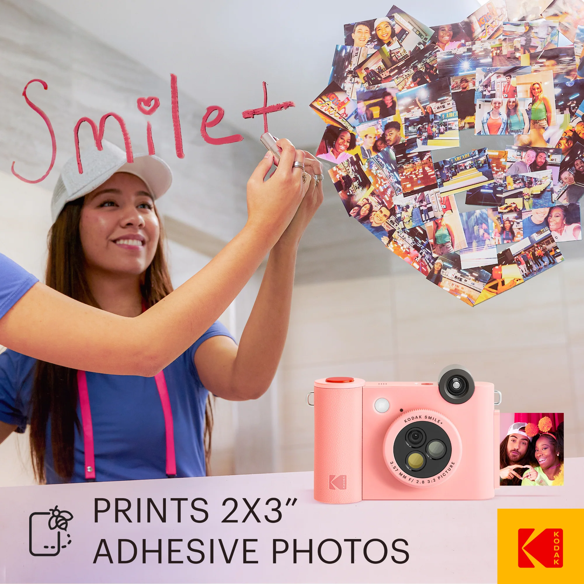 KODAK Smile+ Wireless Digital Instant Print Camera with Effect-changing Lens - Pink 6 KODAK Smile+ Wireless Digital Instant Print Camera with Effect-changing Lens - Pink