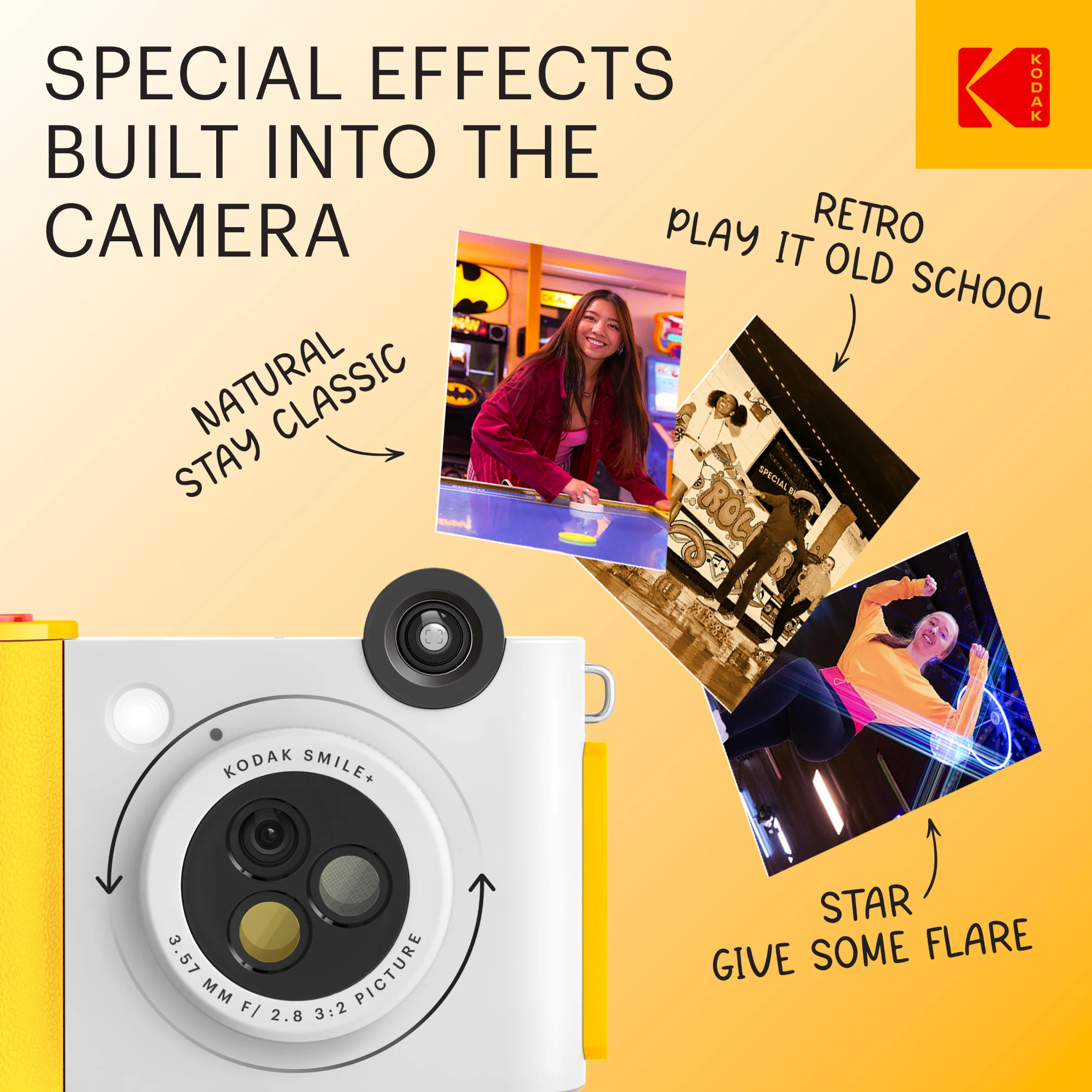 KODAK Smile+ Wireless Digital Instant Print Camera with Effect-changing Lens - White 3 KODAK Smile+ Wireless Digital Instant Print Camera with Effect-changing Lens - White