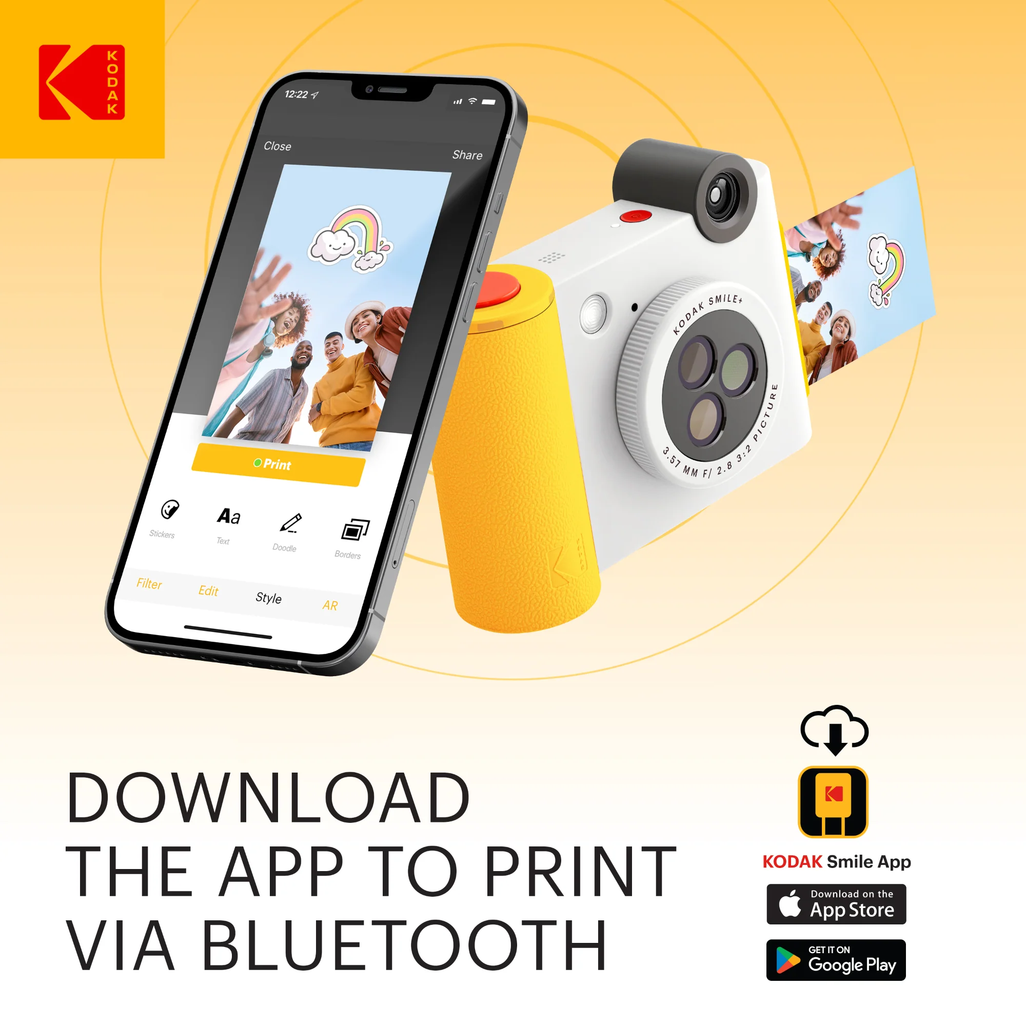 KODAK Smile+ Wireless Digital Instant Print Camera with Effect-changing Lens - White 4 KODAK Smile+ Wireless Digital Instant Print Camera with Effect-changing Lens - White