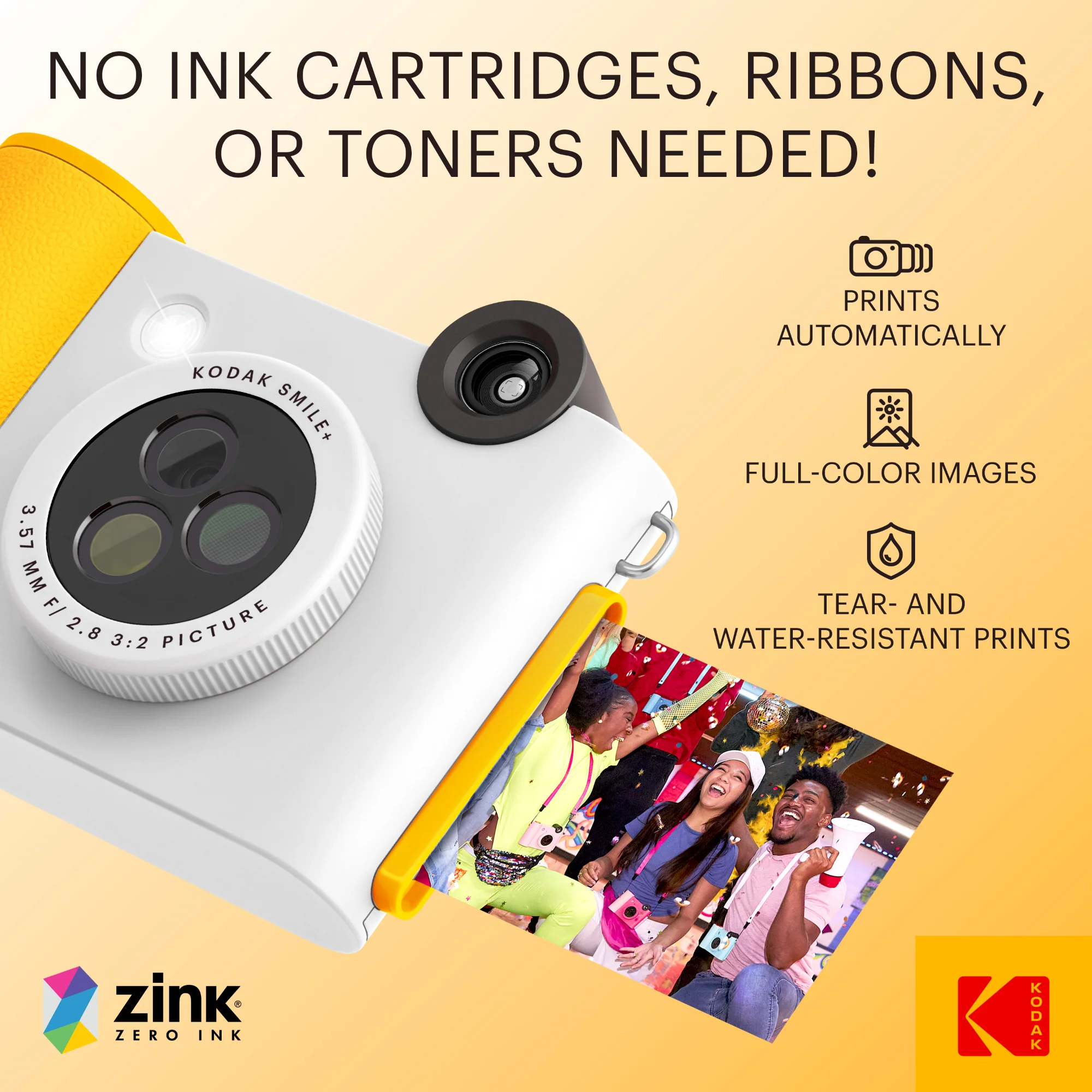 KODAK Smile+ Wireless Digital Instant Print Camera with Effect-changing Lens - White 5 KODAK Smile+ Wireless Digital Instant Print Camera with Effect-changing Lens - White